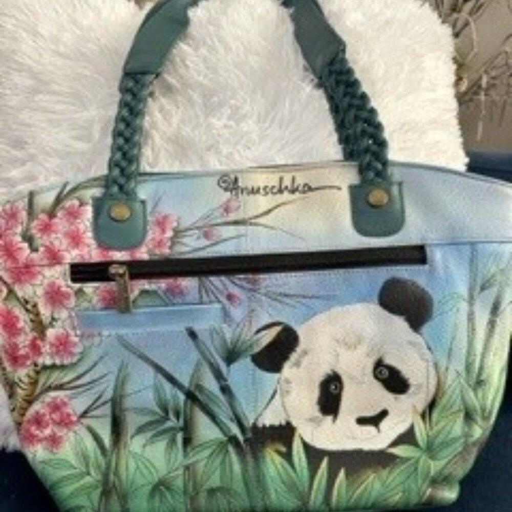 Anuschka Hand-painted Panda handbag